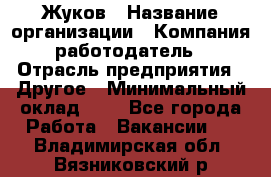 Жуков › Название организации ­ Компания-работодатель › Отрасль предприятия ­ Другое › Минимальный оклад ­ 1 - Все города Работа » Вакансии   . Владимирская обл.,Вязниковский р-н